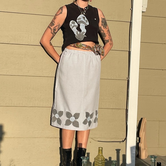 Vintage Upcycled blue skirt - Picture 7 of 12